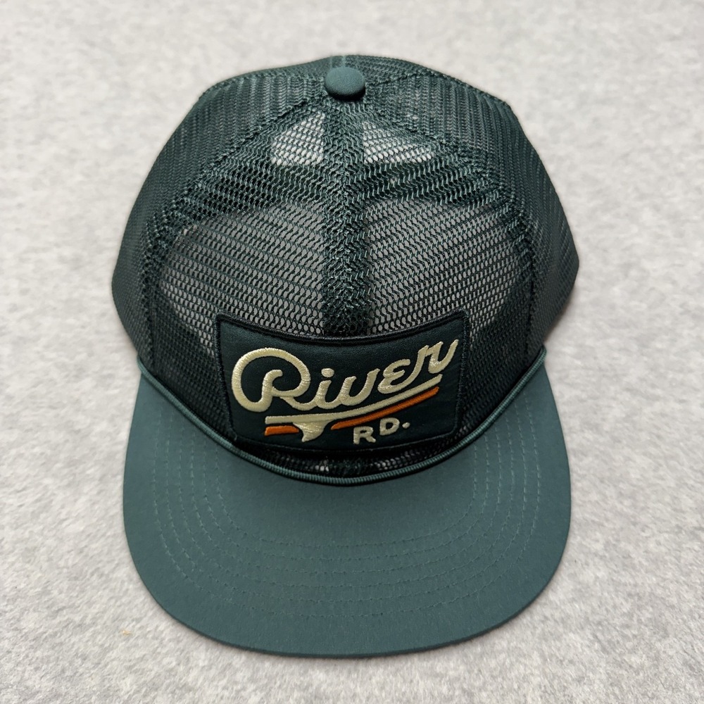 River Road Clothing Hat Mens One Size Green Trucker Mesh Patch Logo Cap